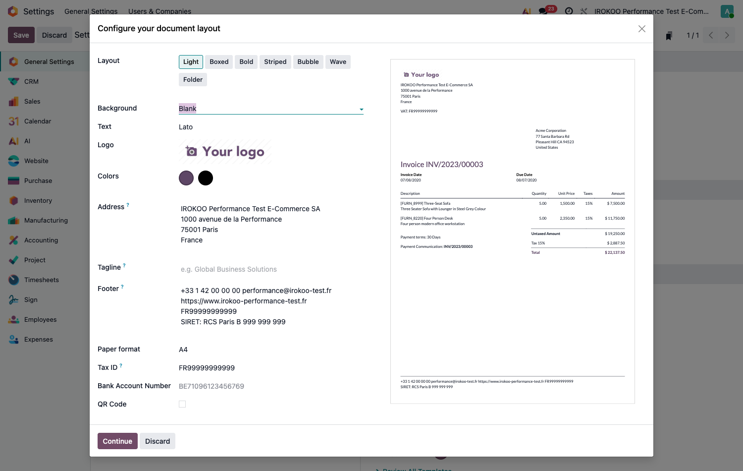 The document layout configurator