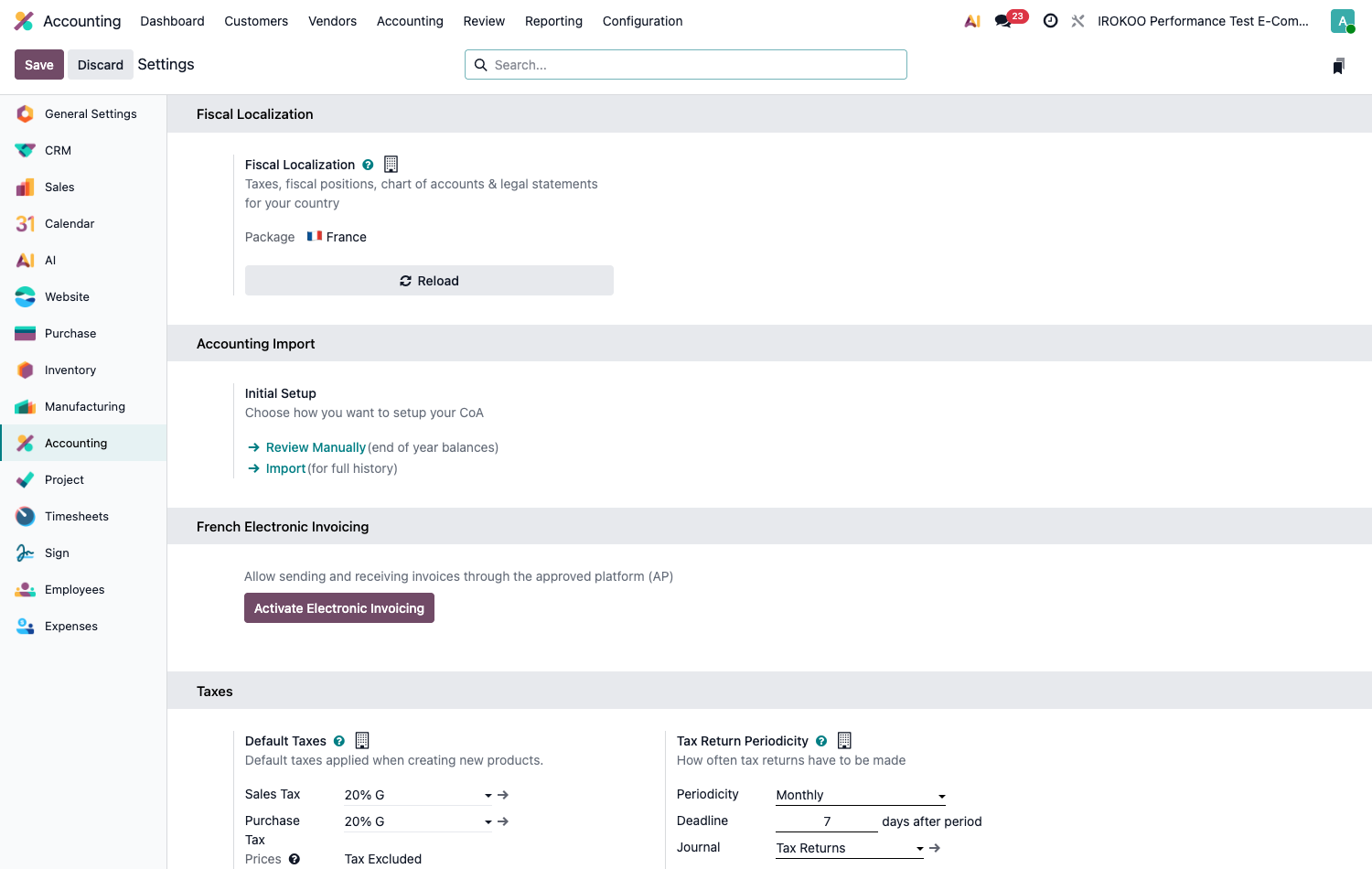 The French Electronic Invoicing section