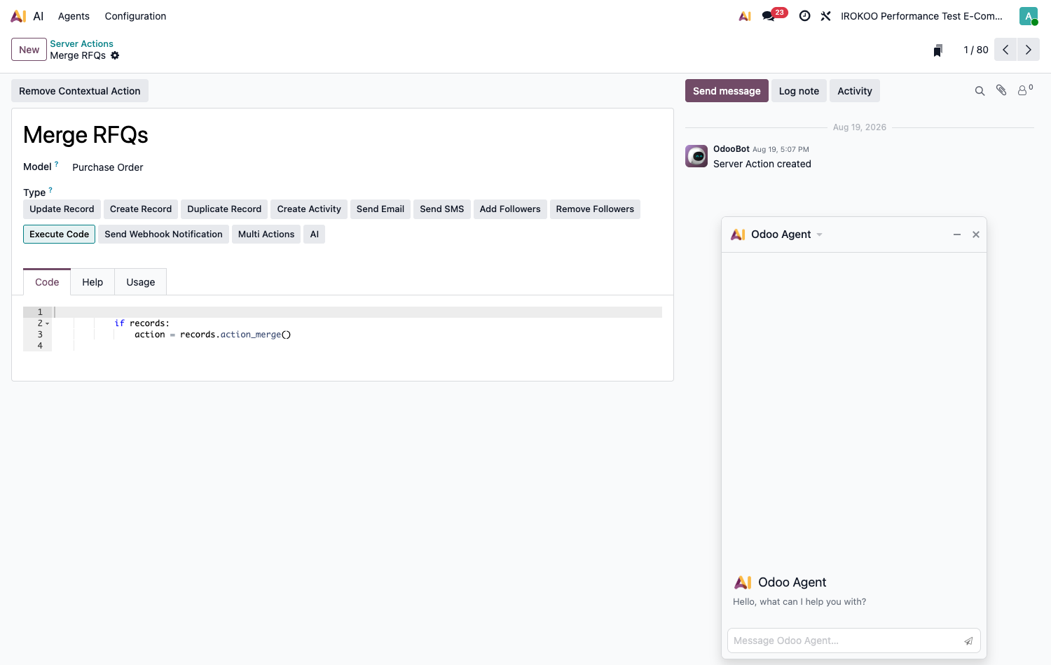 Server action and its Type field