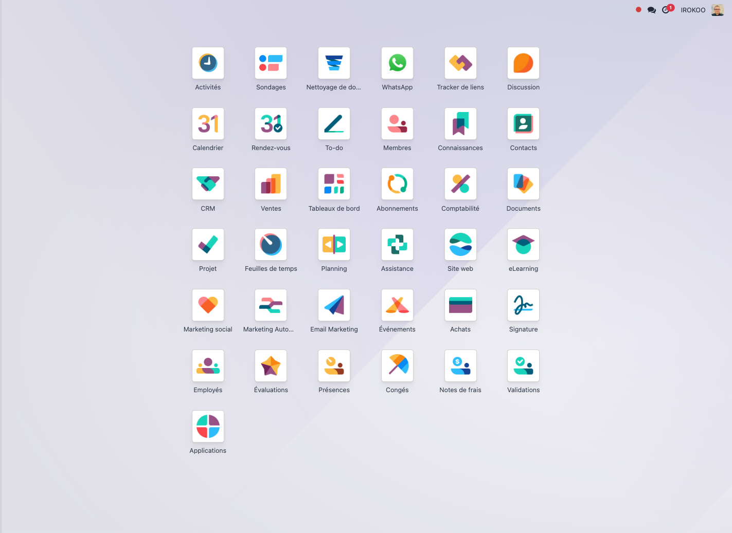 Écosystème complet des applications Odoo