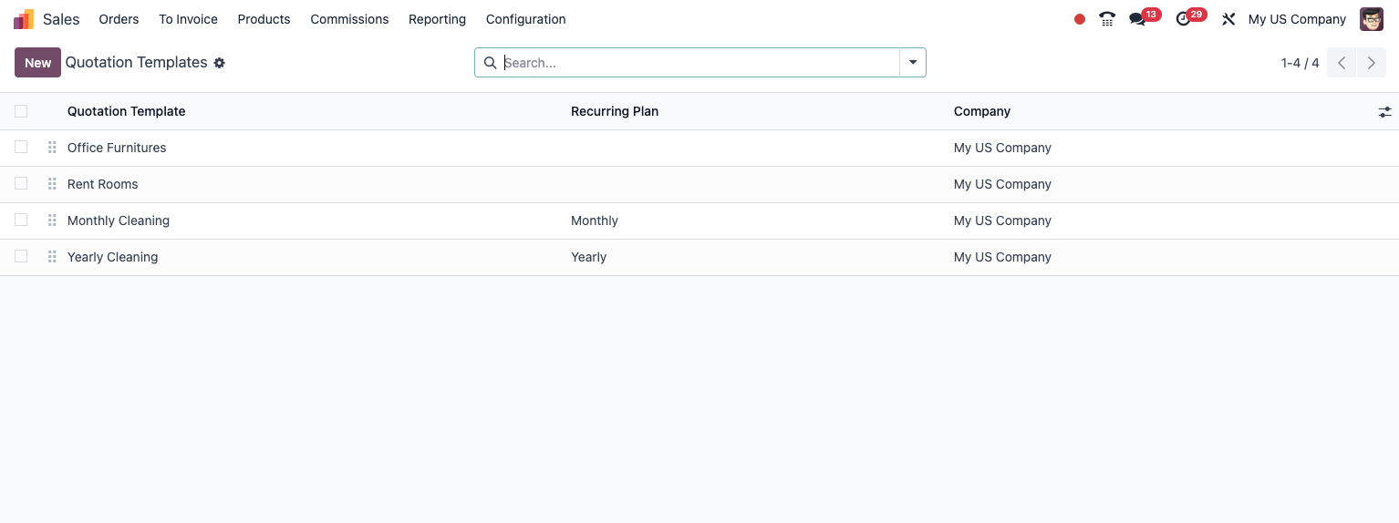 Sélection et application d’un modèle de devis